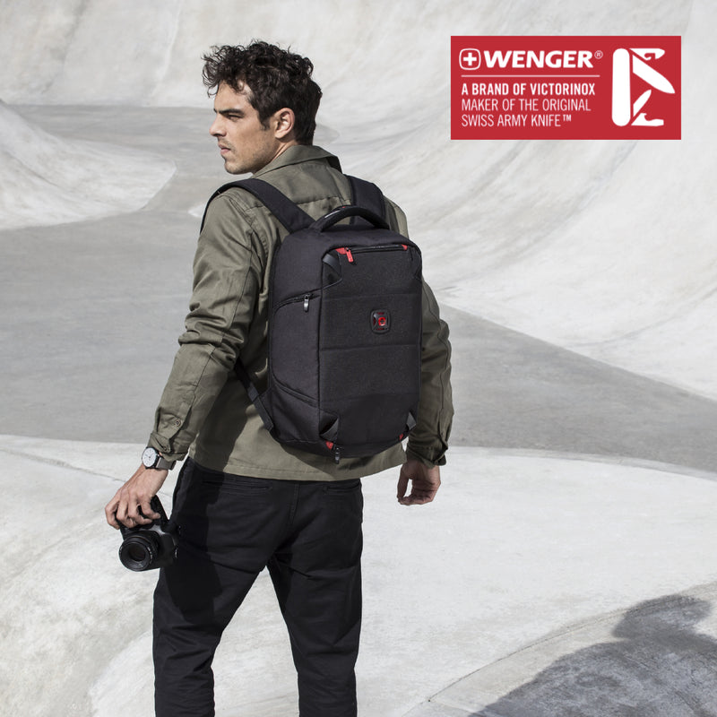 Wenger WEEKEND LIFESTYLE TECHPACK 14'' Laptop Backpack (12 Litres) Swiss Designed Black