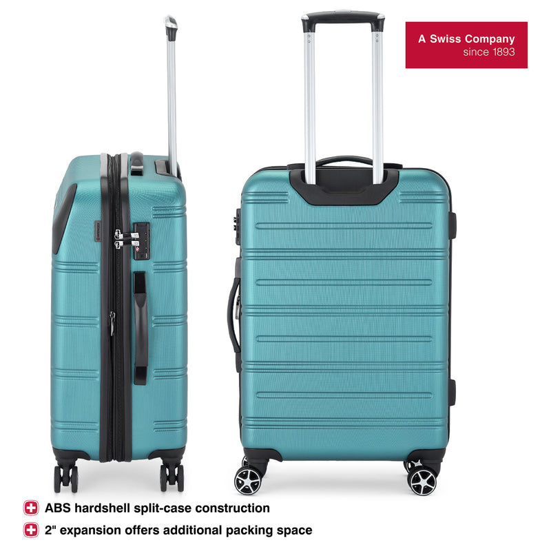 Wenger Static-Pro Medium Hardside Suitcase, 67 Litres, Teal, Swiss designed-blend of style & function