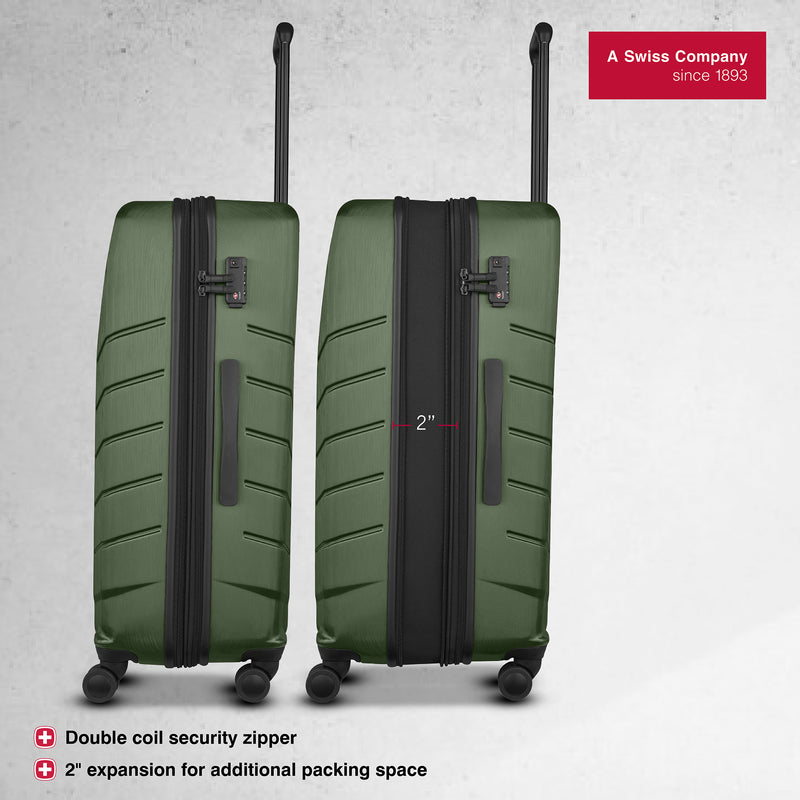 Wenger Pegasus Large Hardshell Suitcase, 99 Litres, Military Green, Swiss designed-blend of style & function