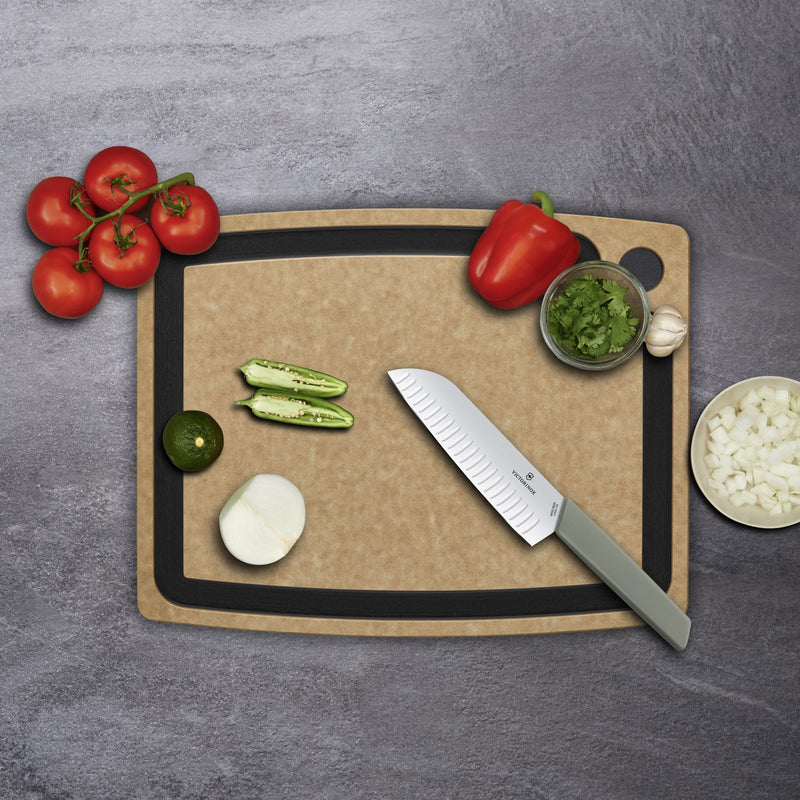 Victorinox Gourmet Series Chopping/Cutting Board with juice groove, Brown, Small