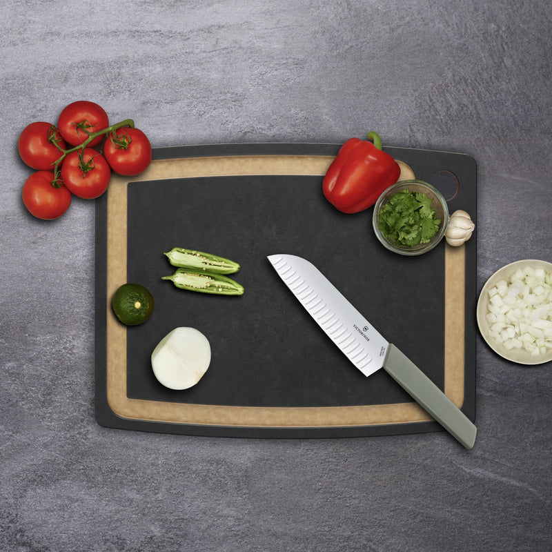 Victorinox Gourmet Series Chopping/Cutting Board with juice groove, Black, Small
