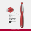 Victorinox Swiss Made Stainless Steel Swiss Classic Serrated/Wavy Edge Universal Peeler, Red, Fruit & Vegetable Peeler