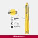 Victorinox Swiss Made Stainless Steel Multipurpose Peeler Serrated/Wavy Edge Universal Peeler, Yellow, Fruit & Vegetable Peeler