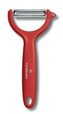 Victorinox Swiss Made, Stainless Steel Multipurpose Peeler, Serrated/Wavy Edge, Kitchen Tools, Kitchen Items, Red, Peel Tomato Kiwi