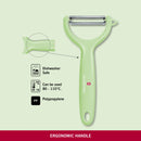 Victorinox Swiss Made Stainless Steel Swiss Classic Multipurpose Peeler Serrated/Wavy Edge, Apple Green, Peel Tomato Kiwi