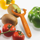 Victorinox Swiss Made, Stainless Steel Multipurpose Peeler, Serrated/Wavy Double Edge, Orange, Peel Tomato Kiwi