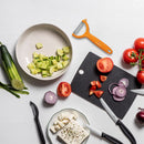 Victorinox Swiss Made, Stainless Steel Multipurpose Peeler, Serrated/Wavy Double Edge, Orange, Peel Tomato Kiwi