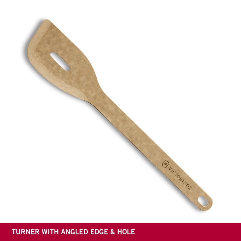 Victorinox Saute Tool-Turner with Angled Edge and Hole, Brown, Swiss Made