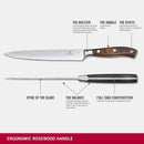 Victorinox Grand Maitre Forged Carving/Chopping Knife, Straight Edge, 20 cm, Rosewood, Swiss made
