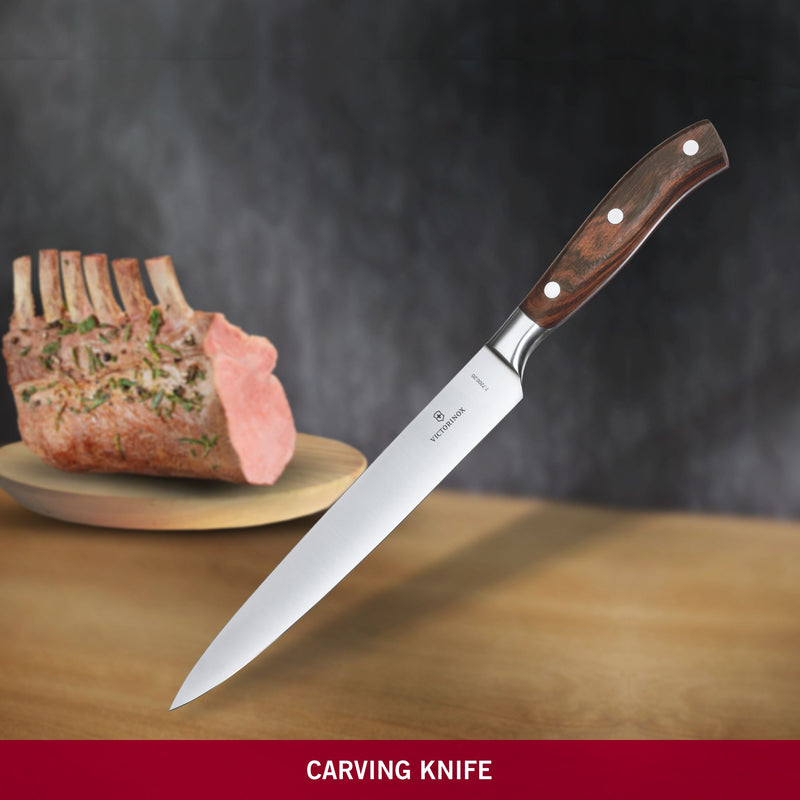 Victorinox Grand Maitre Forged Carving/Chopping Knife, Straight Edge, 20 cm, Rosewood, Swiss made