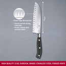 Victorinox Grand Maitre Stainless Steel Forged Santoku Knife, Fluted Edge, 17 cm, Black, Swiss made