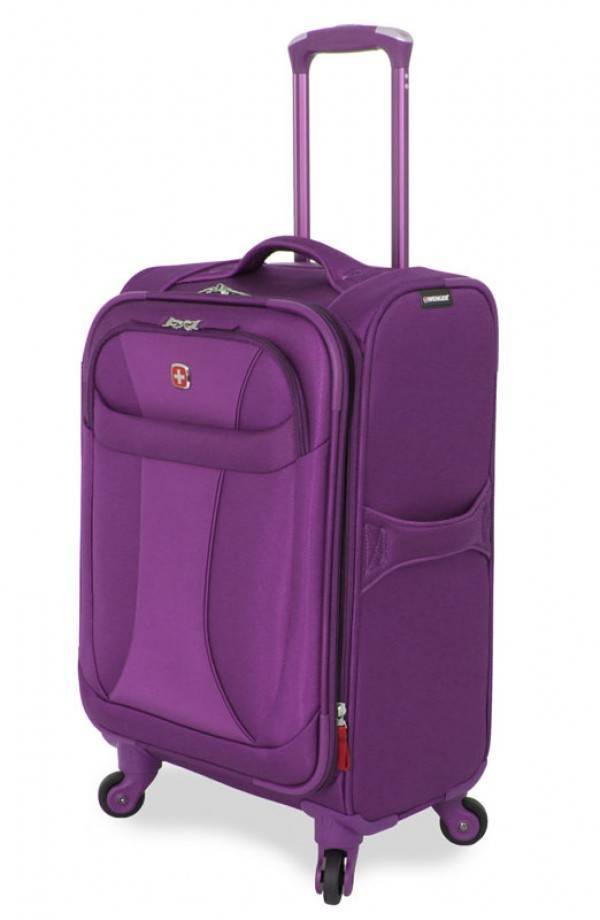 Wenger 20" Pilot Softside Carry-On Spinner Travel Trolley Suitcase Purple