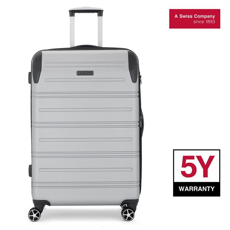 Wenger Static-Pro Large Hardside Suitcase, 106 Litres, Grey, Swiss designed-blend of style & function