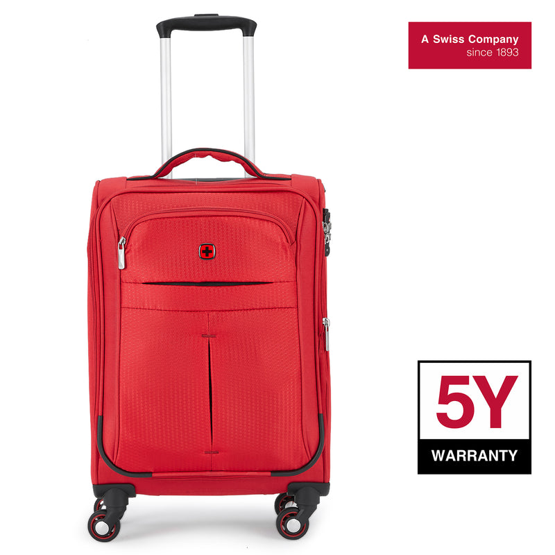 Wenger Fiero Carry-on Softside Suitcase, 45 Litres, Red, Swiss designed