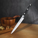 Victorinox Grand Maitre Stainless Steel Forged Carving/Chopping Knife, Straight Edge,15 cm, Black, Swiss Made