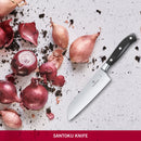 Victorinox Grand Maitre Stainless Steel Forged Santoku Knife, 17 cm, Black, Swiss Made