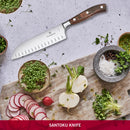 Victorinox Grand Maitre Stainless Steel Forged Santoku Knife,Fluted Edge, Rosewood, 17 cm, Swiss made