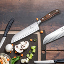 Victorinox Grand Maitre Stainless Steel Forged Santoku Knife,Fluted Edge, Rosewood, 17 cm, Swiss made