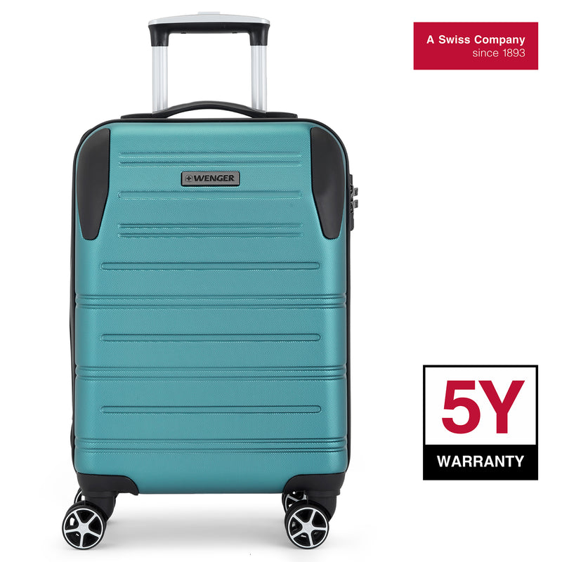 Wenger Static-Pro Carry-on Hardside Suitcase, 33 Litres, Teal, Swiss designed-blend of style & function