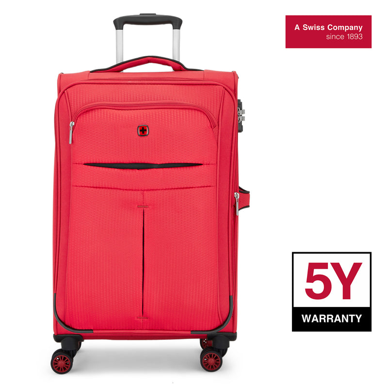 Wenger Fiero-Pro Medium Softside Suitcase, 69 Litres, Red/Black, Swiss designed-blend of style & function
