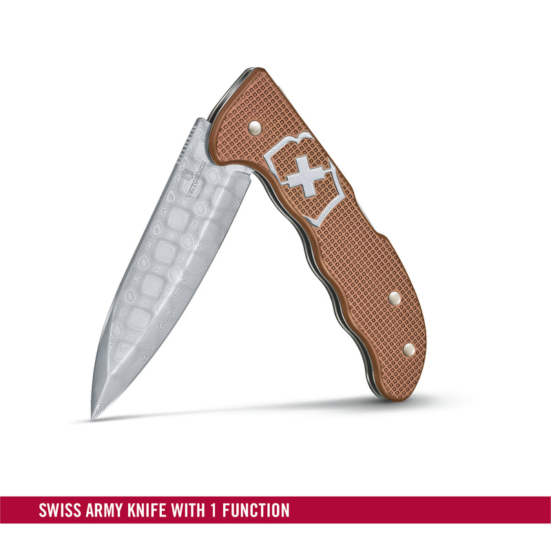 Victorinox Hunter Pro Alox Limited Edition 2020 for 6000 units Damast Blade, Swiss Army Knife Alox 130 mm Brown