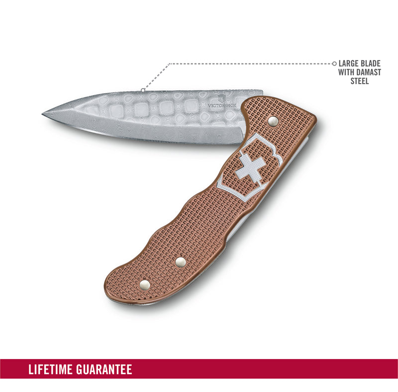 Victorinox Hunter Pro Alox Limited Edition 2020 for 6000 units Damast Blade, Swiss Army Knife Alox 130 mm Brown