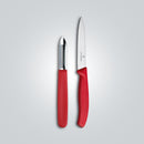 Victorinox Swiss Classic Kitchen Knife Set of 2-Straight Edge Knife & Traditional Peeler,Red