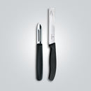 Victorinox Swiss Classic Kitchen Knife Set of 2-Straight Edge Knife & Traditional Peeler, Black, Swiss made