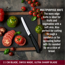 Victorinox Swiss Made Swiss Classic Kitchen Knife Set 2-Wavy Edge Knife & Traditional Peeler,Black