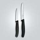 Victorinox Swiss Made Swiss Classic Stainless Steel Kitchen Knife Set of 2, Straight & Wavy Edge Knives, Black