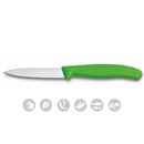 Victorinox Swiss Made Swiss Classic Stainless Steel Kitchen Knife Set of 2, Straight & Wavy Edge, Green