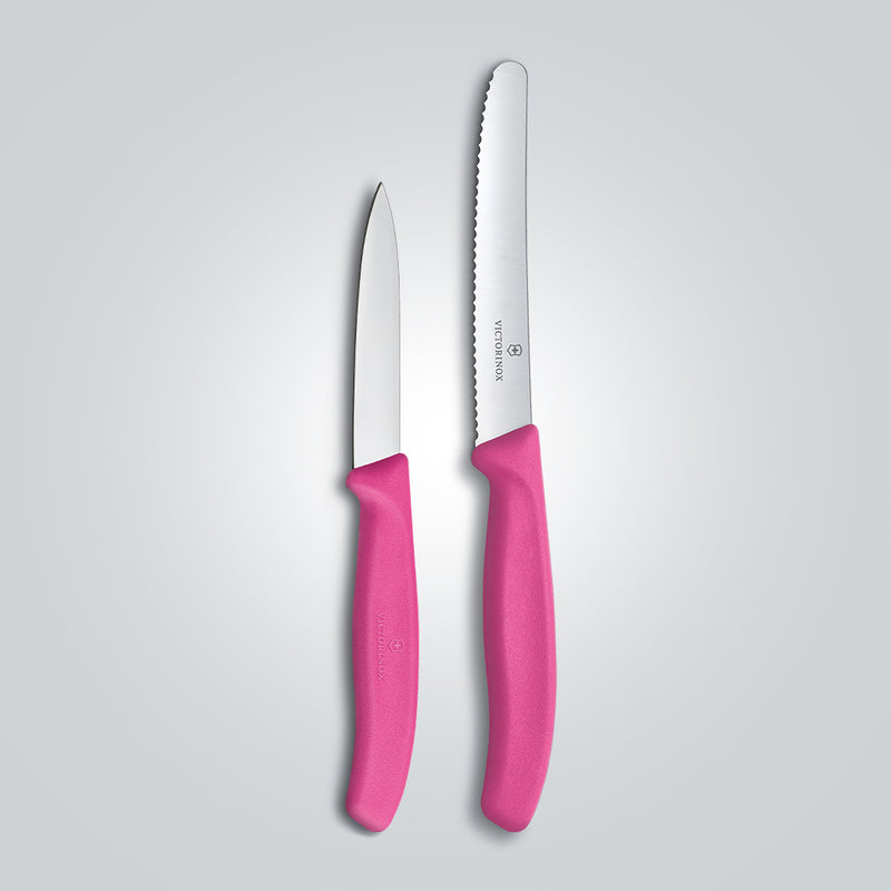 Victorinox Swiss Classic Kitchen Knife Set of 2-Straight Edge Knife & Universal Peeler,Pink,Swiss Made