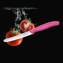 Victorinox Swiss Made Kitchen Knife, Set of 2, Sharp Stainless Steel Straight Edge and Wavy Edge, Pink