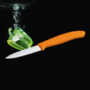 Victorinox Swiss Made Kitchen Knife, Set of 2, Stainless Steel Straight Edge and Wavy Edge Knives, Orange