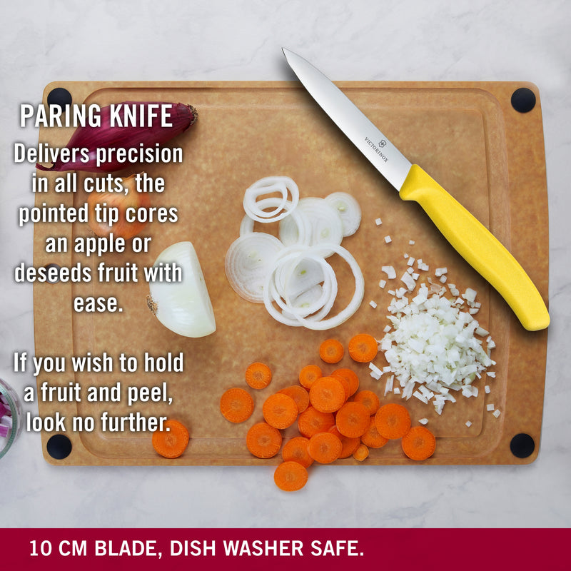 Victorinox Swiss Classic Kitchen Knife Set of 2-Straight Edge Knife & Universal Peeler,Yellow,Swiss Made