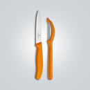 Victorinox Swiss Made Swiss Classic Kitchen Knife Set of 2-Straight Edge Knife & Universal Peeler,Orange
