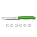 Victorinox Swiss Made Swiss Classic Kitchen Knife Set of 2-Wavy Edge Knife & Universal Peeler,Green