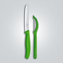 Victorinox Swiss Made Swiss Classic Kitchen Knife Set of 2-Wavy Edge Knife & Universal Peeler,Green