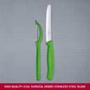 Victorinox Swiss Made Swiss Classic Kitchen Knife Set of 2-Wavy Edge Knife & Universal Peeler,Green