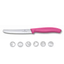 Victorinox Swiss Made Swiss Classic Kitchen Knife Set of 2-Wavy Edge Knife & Universal Peeler,Pink