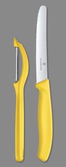 Victorinox Swiss Made Swiss Classic Kitchen Knife Set of 2-Straight Edge Knife & Universal Peeler,Yellow