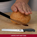 Victorinox Fibrox Handle-Stainless Steel Slicing/Larding Knife,Wavy Edge Pointed Tip,Black,25 cm