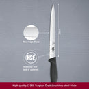 Victorinox Fibrox Handle-Stainless Steel Slicing/Larding Knife,Wavy Edge Pointed Tip,Black,25 cm