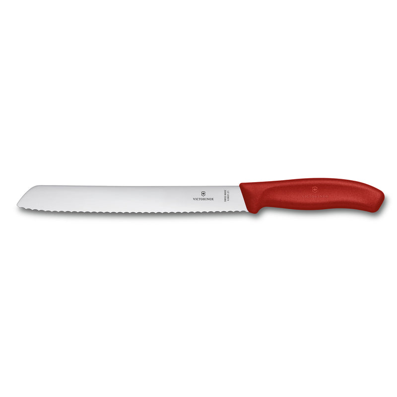 Victorinox Swiss Classic Bread & Pastry Knife for Cutting Cake, Butter, 21 cm Red, Swiss Made