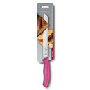 Victorinox Swiss Made Swiss Classic Bread & Pastry Knife for Cutting Cake, Butter, Wavy Edge, 21 cm Pink