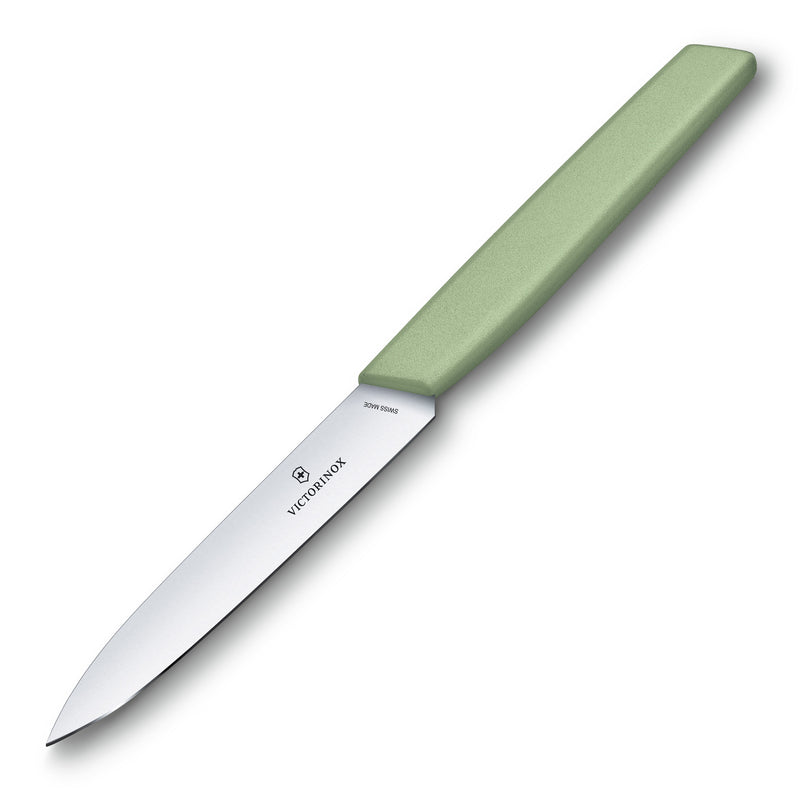Victorinox Swiss Modern Pairing Knife For Vegetable & Fruit Cutting, Straight Edge, 10 cm Moss, Swiss Made