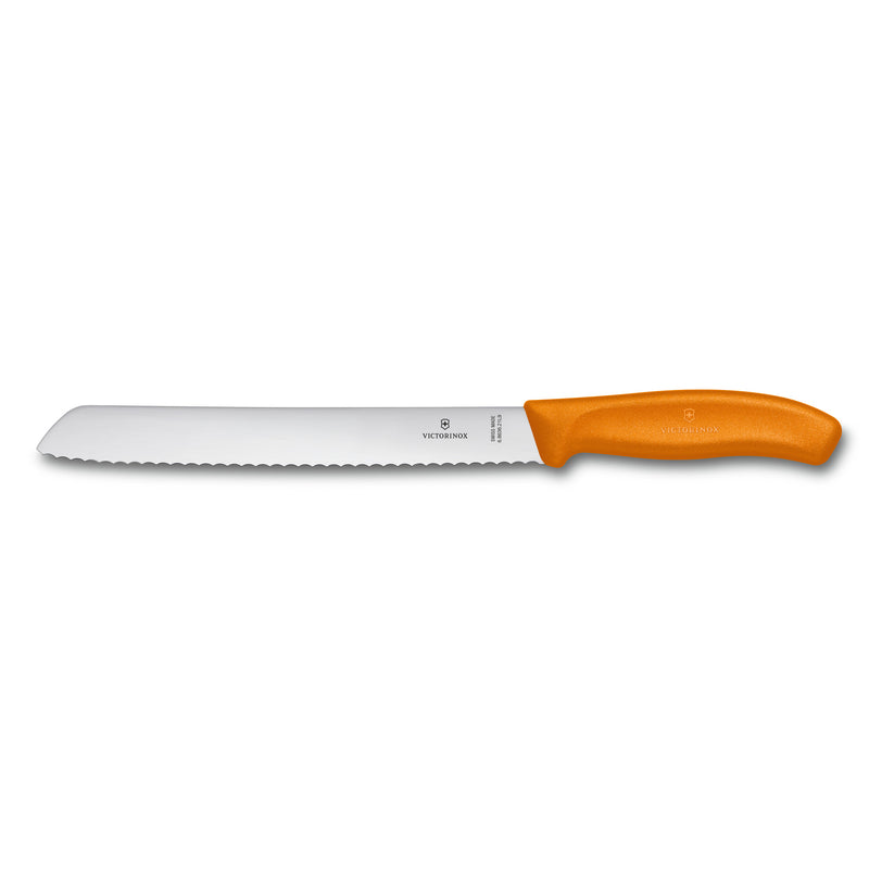Victorinox Swiss Classic Bread & Pastry Knife for Cutting Cake, Butter, Wavy Edge, 21 cm Orange, Swiss Made