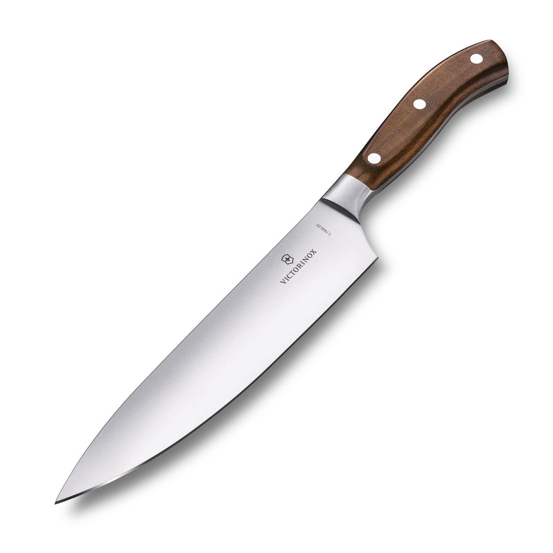 Victorinox Grand Maitre Forged Carving Knife with Straight Edge Wooden Handle 22 cm Brown Swiss Made