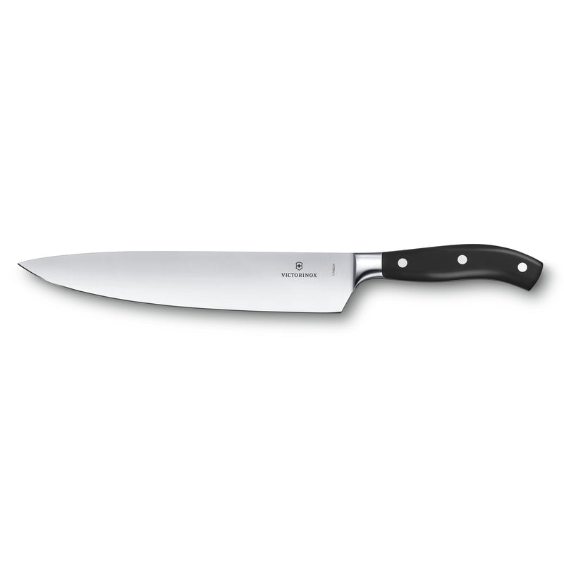Victorinox Grand Maitre Chef's Knife Straight Edge for Home and Professional Use (POM) Handle 25 cm Black Swiss Made
