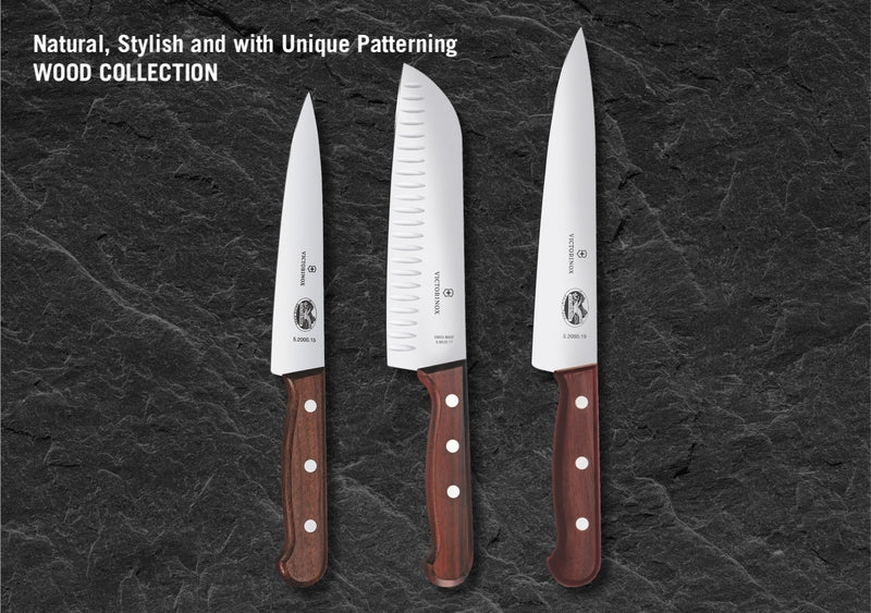 Victorinox Swiss Fibrox Stainless Steel Carving Knife, Straight Blade, Wooden, 15cm, Swiss Made